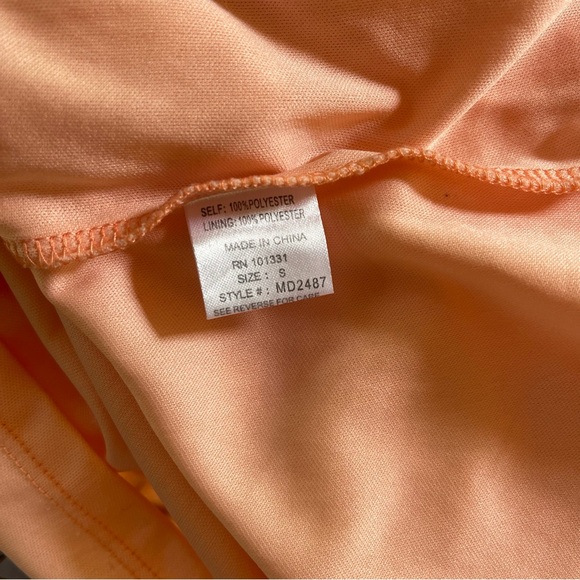 Charlotte Russe, Peach Asymmetrical Dress Sz Small, Racerback Straps - Picture 6 of 7